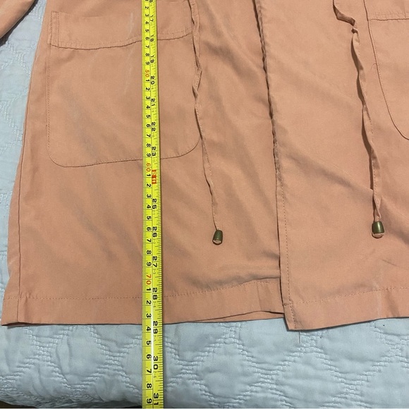 Love Tree Women's Peach Jacket Size M Long Sleeve V-neck Tie Front - Picture 8 of 11